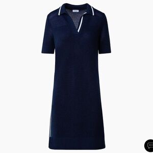 Signature Tipped Polo Sweater Dress Akris punto